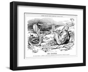 Lloyd George Tries to Charm Unemployment, Cartoon-Leonard Raven-hill-Framed Art Print