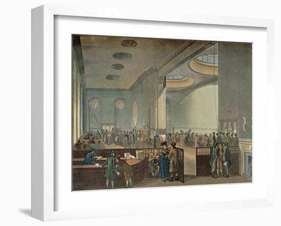 'Lloyd's Subscription Rooms As Seen By Rowlandson in 1800', 1928-Thomas Rowlandson-Framed Giclee Print