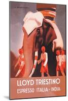 Lloyd Triestino Espresso Itali India-Marcello Dudovich-Mounted Art Print