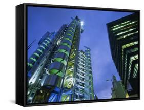 Lloyds Building at Night, City of London, London-Lee Frost-Framed Stretched Canvas