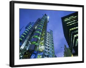 Lloyds Building at Night, City of London, London-Lee Frost-Framed Photographic Print