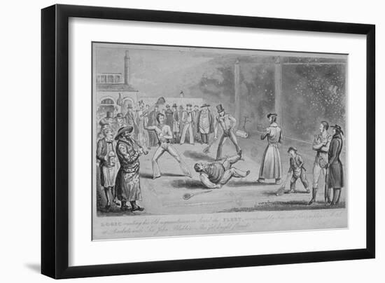 Llustration of a Scene at the Fleet Prison, from Pierce Egan's Life in London, 1820-Isaac Robert Cruikshank-Framed Giclee Print