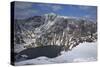 Llyn Cau and Summit of Cader Idris in Winter Sun-Peter Barritt-Stretched Canvas