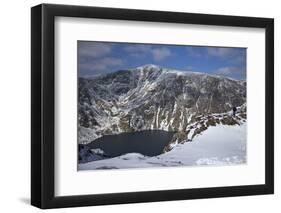 Llyn Cau and Summit of Cader Idris in Winter Sun-Peter Barritt-Framed Photographic Print