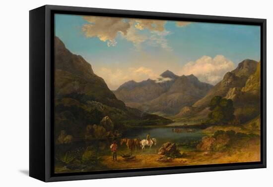 Llyn Nantlle, North Wales, C.1777-George the Elder Barret-Framed Stretched Canvas