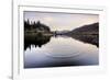 Llynnau Mymbyr Lake at sunset, Capel Curig, Snowdonia National Park, North Wales, United Kingdom-Matthew Williams-Ellis-Framed Photographic Print