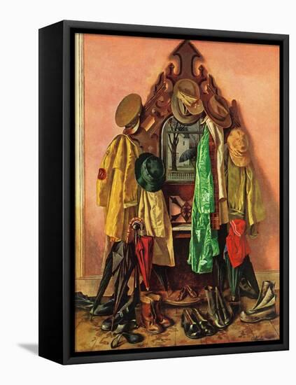 "Loaded Coat Rack", April 14, 1945-John Atherton-Framed Stretched Canvas