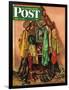 "Loaded Coat Rack," Saturday Evening Post Cover, April 14, 1945-John Atherton-Framed Giclee Print