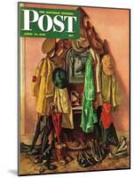 "Loaded Coat Rack," Saturday Evening Post Cover, April 14, 1945-John Atherton-Mounted Giclee Print