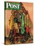 "Loaded Coat Rack," Saturday Evening Post Cover, April 14, 1945-John Atherton-Stretched Canvas