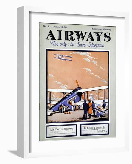 Loading a Biplane with Passengers and Luggage at Croydon Aerodrome, London-null-Framed Giclee Print