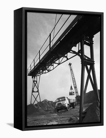 Loading a Ford Thames Trader Tipper Lorry, Finningley, Near Doncaster, South Yorkshire, 1966-Michael Walters-Framed Stretched Canvas