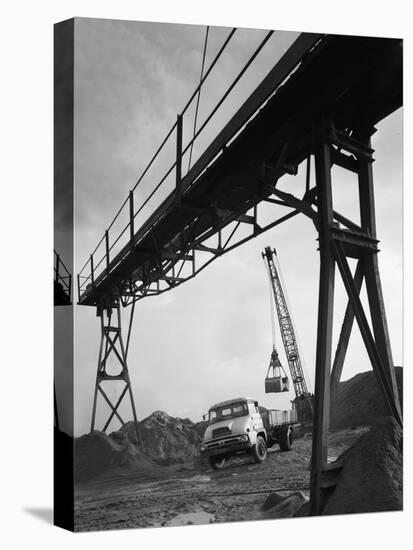 Loading a Ford Thames Trader Tipper Lorry, Finningley, Near Doncaster, South Yorkshire, 1966-Michael Walters-Stretched Canvas