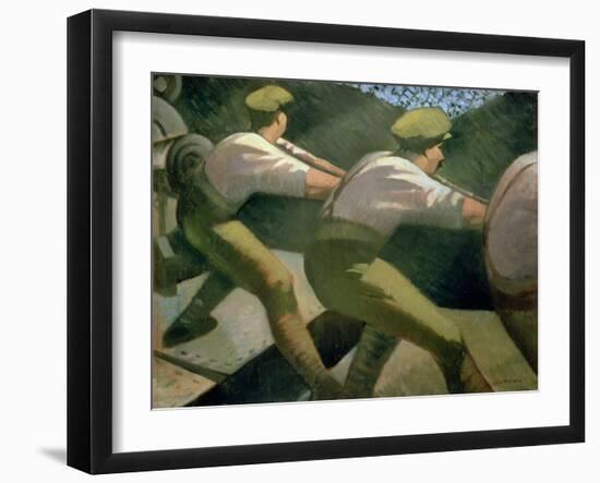 Loading a Gun in the Trenches, 1918-Christopher Richard Wynne Nevinson-Framed Giclee Print