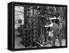 Loading a Palletising Machine with Bricks, Whitwick Brickworks, Coalville, Leicestershire, 1963-Michael Walters-Framed Stretched Canvas