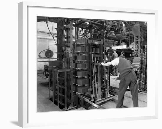 Loading a Palletising Machine with Bricks, Whitwick Brickworks, Coalville, Leicestershire, 1963-Michael Walters-Framed Photographic Print