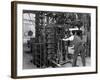 Loading a Palletising Machine with Bricks, Whitwick Brickworks, Coalville, Leicestershire, 1963-Michael Walters-Framed Photographic Print