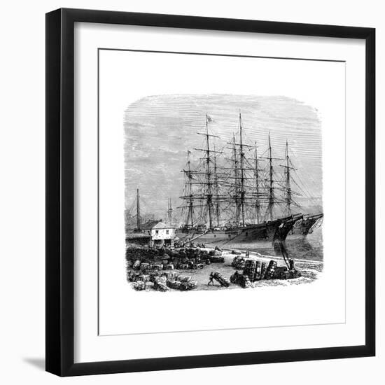 Loading Bales of Cotton for Export, Savannah, Georgia, Usa-null-Framed Giclee Print