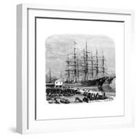 Loading Bales of Cotton for Export, Savannah, Georgia, Usa-null-Framed Giclee Print