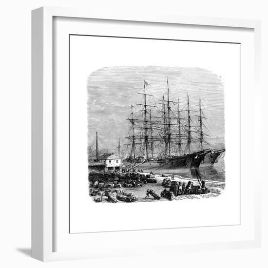 Loading Bales of Cotton for Export, Savannah, Georgia, Usa-null-Framed Giclee Print