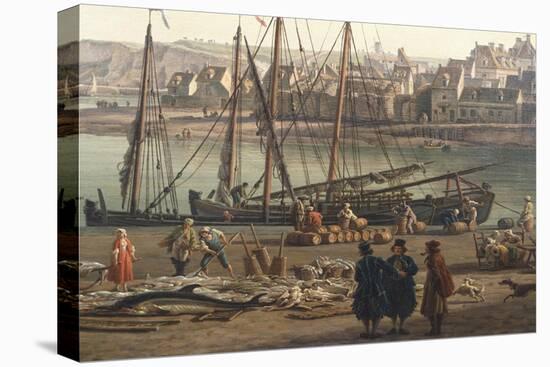 Loading Barrels of Salted Fish at the Port of Dieppe, 1765-Claude Michel Clodion-Stretched Canvas