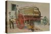 Loading Bottles of Wine onto a Cart, Florence. Postcard Sent in 1913-Italian Photographer-Stretched Canvas