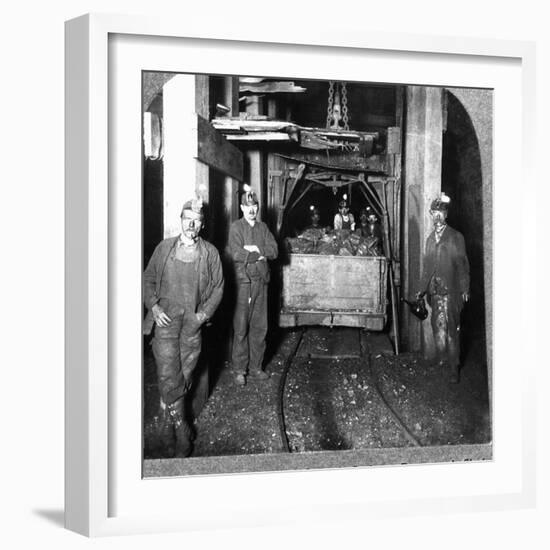 Loading Cage with Car of Coal-null-Framed Premium Photographic Print