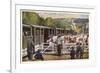 Loading Cattle onto a Train at a Country Station-null-Framed Art Print