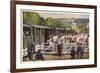 Loading Cattle onto a Train at a Country Station-null-Framed Art Print