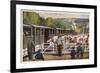 Loading Cattle onto a Train at a Country Station-null-Framed Art Print