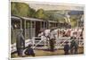 Loading Cattle onto a Train at a Country Station-null-Mounted Art Print