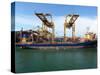 Loading Containers at the Busy Port of Colombo, Sri Lanka-null-Stretched Canvas