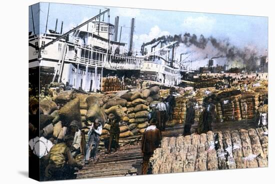 Loading Cotton onto a Ship, Memphis, Tennessee, USA, C1900s-null-Stretched Canvas