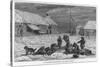 Loading Goods onto a Dog Sledge at Fort St. Michael (Formerly Michaelowski) in Norton Gulf Alaska-Frederick Whymper-Stretched Canvas