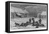 Loading Goods onto a Dog Sledge at Fort St. Michael (Formerly Michaelowski) in Norton Gulf Alaska-Frederick Whymper-Framed Stretched Canvas