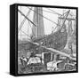 Loading Goods onto Russian Ship in the Port of St Petersburg-null-Framed Stretched Canvas