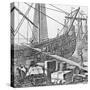 Loading Goods onto Russian Ship in the Port of St Petersburg-null-Stretched Canvas