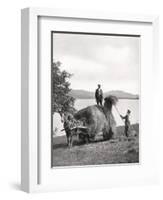 Loading Hay onto a Wagon on the Shores of Loch Lomond, Scotland, 1924-1926-Donald Mcleish-Framed Giclee Print