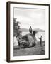 Loading Hay onto a Wagon on the Shores of Loch Lomond, Scotland, 1924-1926-Donald Mcleish-Framed Giclee Print