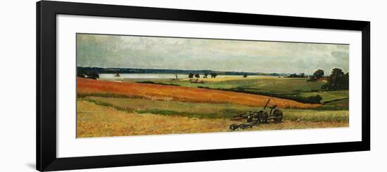 Loading Hay, the Stour Estuary (Oil on Panel)-Frederick George Cotman-Framed Giclee Print