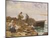 Loading Lobster Pots, C.1900 (Oil on Canvas)-David Fulton-Mounted Giclee Print