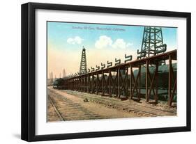 Loading Oil Cars, Bakersfield, California-null-Framed Art Print