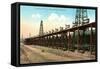 Loading Oil Cars, Bakersfield, California-null-Framed Stretched Canvas