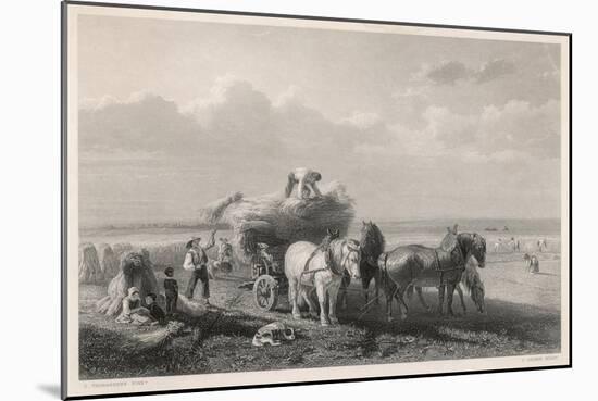 Loading the Hay Cart-John Cousen-Mounted Art Print