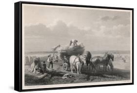 Loading the Hay Cart-John Cousen-Framed Stretched Canvas