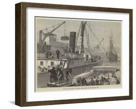 Loading the Warree, at Woolwich, with Stores for the Ashantee War-null-Framed Giclee Print