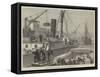 Loading the Warree, at Woolwich, with Stores for the Ashantee War-null-Framed Stretched Canvas