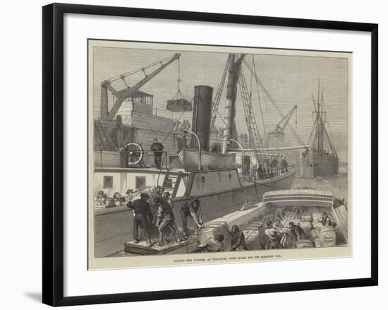 Loading the Warree, at Woolwich, with Stores for the Ashantee War-null-Framed Giclee Print