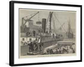 Loading the Warree, at Woolwich, with Stores for the Ashantee War-null-Framed Giclee Print