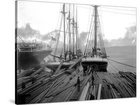 Loading Timber at Tacoma Mill, 1909-Asahel Curtis-Stretched Canvas